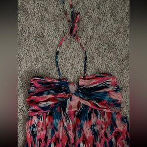 Halter Streaks Maxi Dress